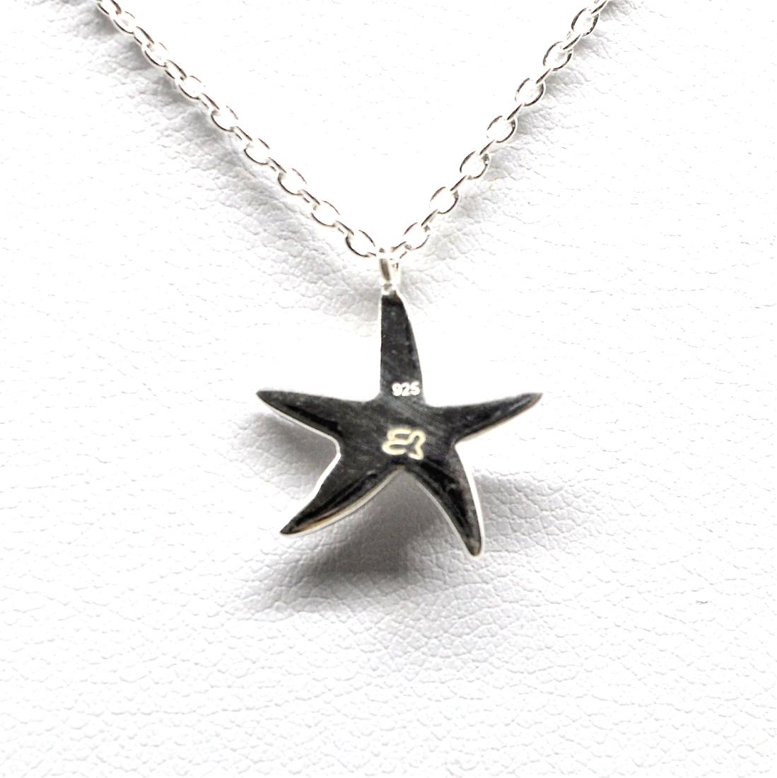 Collier Femme Acier Inoxydable Thème Océan - Pendentif étoile De Mer Et Perles - Longueur 50 Cm - Anti-allergique Et Résistant Au Ternissement