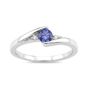 Bague Tanzanite 4mm et Saphirs