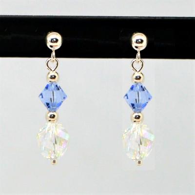 Boucles Cristal Bleu Azur