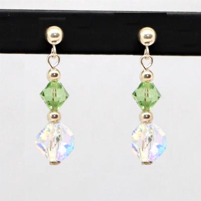 Boucles Cristal Vert Péridot