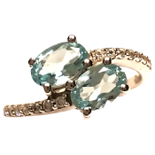 Bague Duo Topaze Bleue