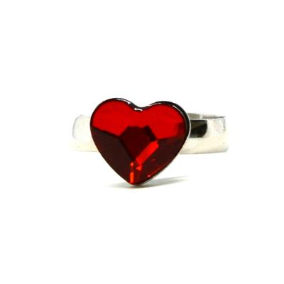 Bague Cœur Cristal Rouge