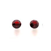 Boucles Puces Cristal Rouge 