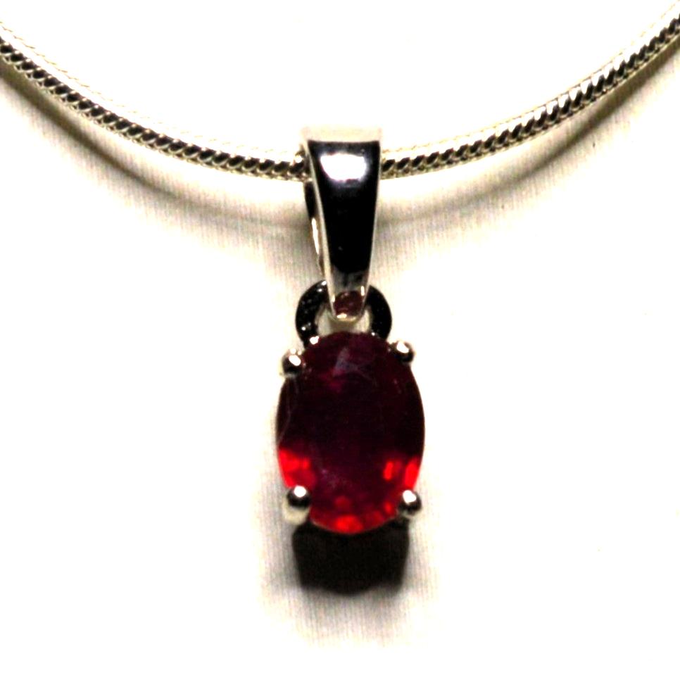 Pendentif En Argent 925 Avec Rubis - Rouge - Neuf Avec Étiquettes