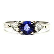 Bague Trilogie Tanzanite et Diamants