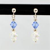 Boucles Cristal Bleu Azur