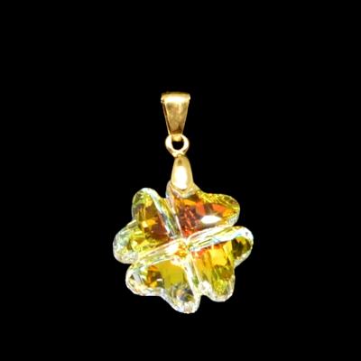 Pendentif Trèfle Irisé Vermeil