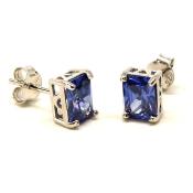 Boucles Tanzanites Rectangles