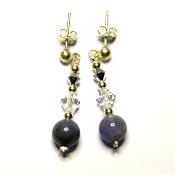 Boucles Tanzanites Cristal