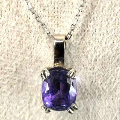 Pendentif Tanzanite Or Gris