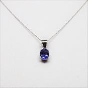 Pendentif Tanzanite Or Gris