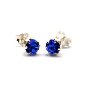 Boucles Puces Bleues 4mm