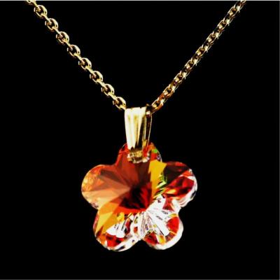 Collier Fleur Cristal et sa chaîne