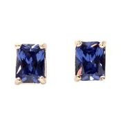 Boucles Tanzanites Rectangles