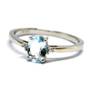 Bague Aigue-marine Solitaire