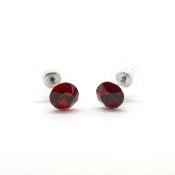 Boucles Puces Cristal Rouge 