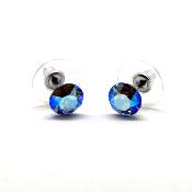 Boucles Puces Cristal Bleu 