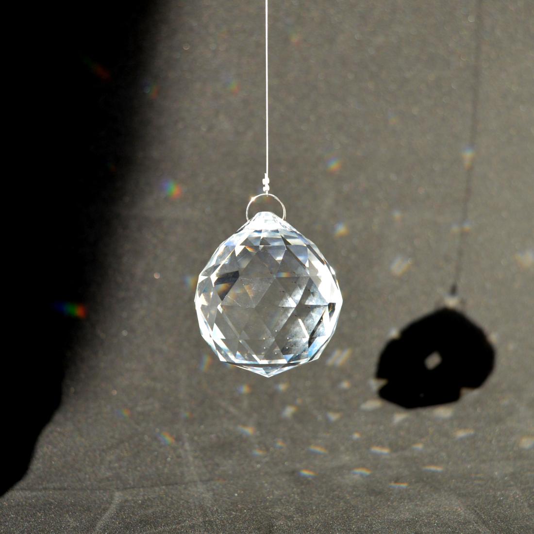 Fushing 2 pcs 305mm cristal boule chandelier prismes pendentifs pièces perles brins