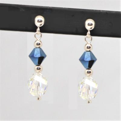 Boucles Cristal Bleu Nuit