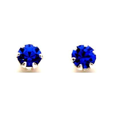 Boucles Puces Bleues 4mm