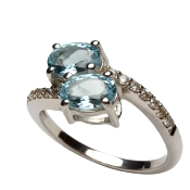 Bague Duo Topaze Bleue