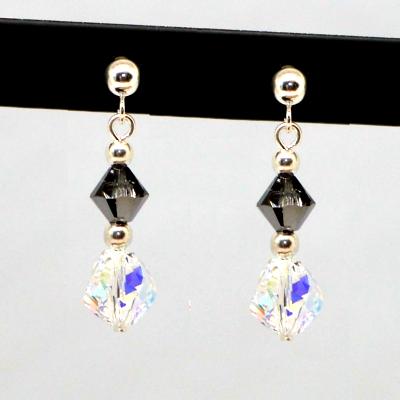 Boucles Cristal Blanc et Noir