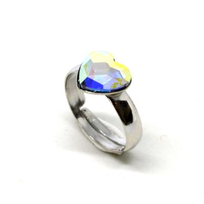 Bague Cœur Cristal Irisé