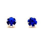 Boucles Puces Bleues 4mm