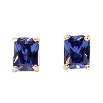 Boucles Tanzanites Rectangles