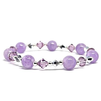 Bracelet Améthyste et Cristal