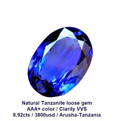 VP N°7 Tanzanite Extra de 8.92 carats !