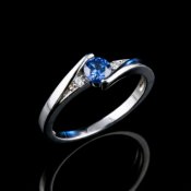 Bague Tanzanite 4mm et Saphirs