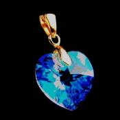Coeur Cristal 24mm Bleuté