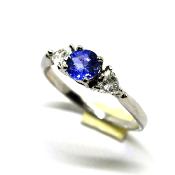 Bague Trilogie Tanzanite et Diamants