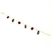 Bracelet Pampilles Rouge et Noir